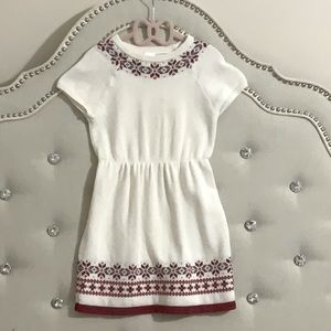 Gymboree White Fair Isle Sweater Dress 5T